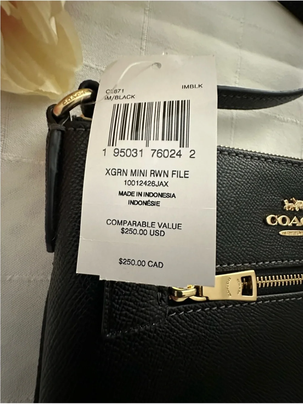 Coach Black Pebbled Leather Crossbody with Gold Hardware - Picture 3 of 9